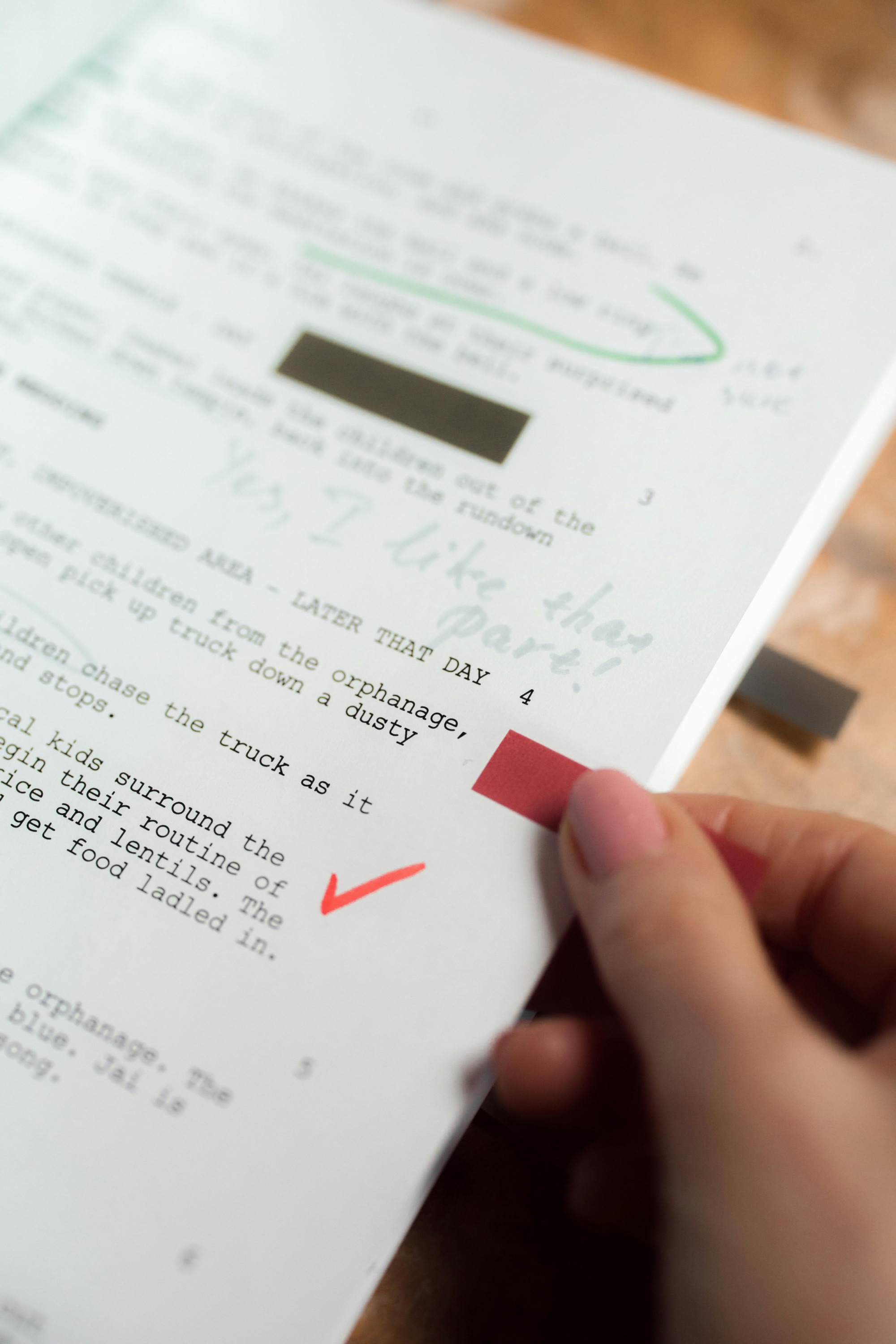 A page of a report with editing notations